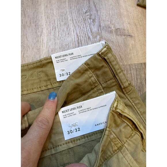 American Eagle Men's Khaki Slim Straight Next Level Flex Pants Size 30x32 NWT - Picture 6 of 7